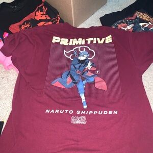 Primitive Naruto Shippuden T Shirt Mens Large Black Short Sleeve Itachi Akatsuki